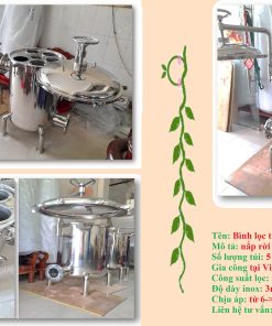 Bình lọc 5 túi inox 304 lưu lượng đến 100m3/h
