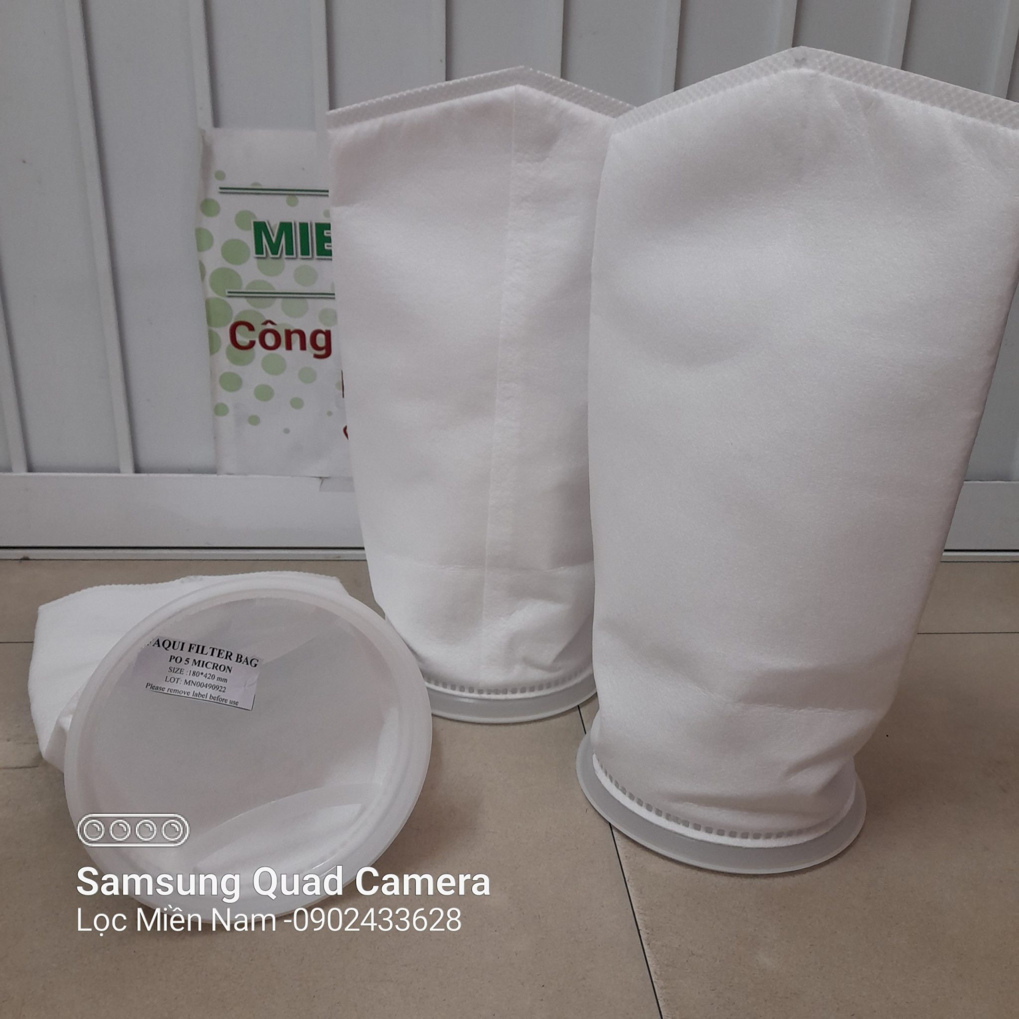 Túi lọc PO 5 micron lọc cặn trong hóa chất size 1 kích thước 7x16 inch