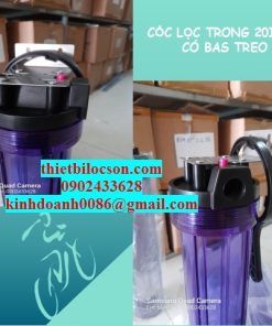 Cốc lọc 20inch trong có gắn bas treo