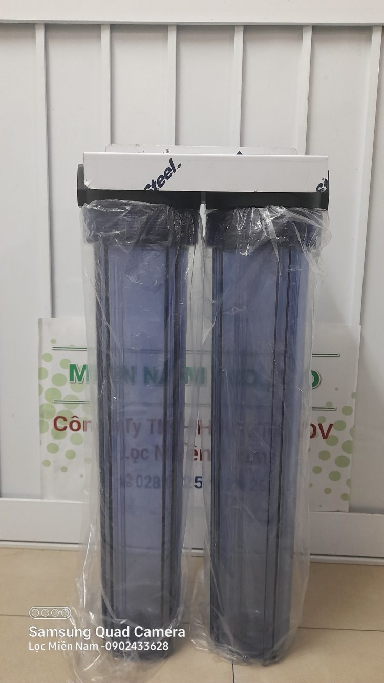 Cốc lọc 20inch trong có gắn bas treo