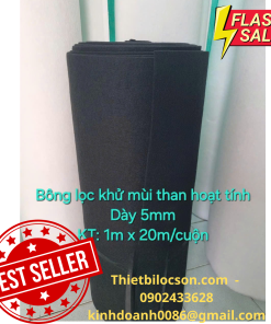 Bông Nỉ Carbon 5mm – Cuộn 0.8m x 20m, Phù Hợp Mọi Hệ Thống Lọc Khí