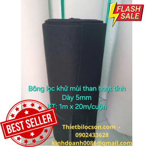 Bông Nỉ Carbon 5mm – Cuộn 0.8m x 20m, Phù Hợp Mọi Hệ Thống Lọc Khí