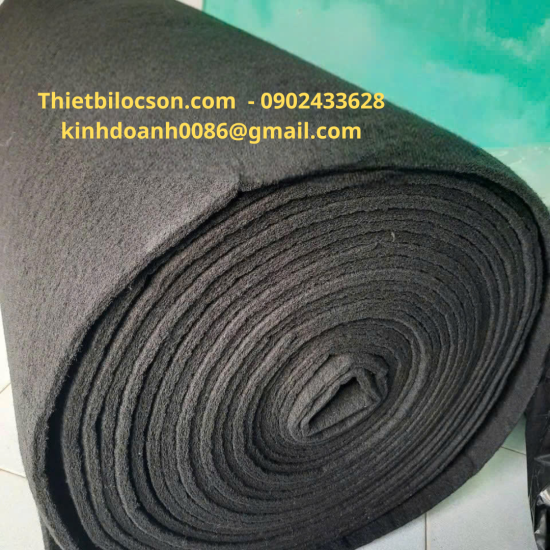 Cuộn Bông Lọc Khử Mùi Than Hoạt Tính 5mm – Khổ 0.8m x 20m – Lọc Bụi, Giảm Mùi Cho Hệ Thống Thông Gió & Hút Mùi