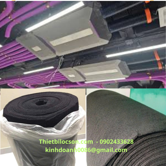Bông Nỉ Carbon 5mm – Cuộn 0.8m x 20m, Phù Hợp Mọi Hệ Thống Lọc Khí