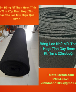 Cuộn Nỉ Than Hoạt Tính 5mm – Lọc Mùi Không Khí Quán Bar, Phòng Hát
