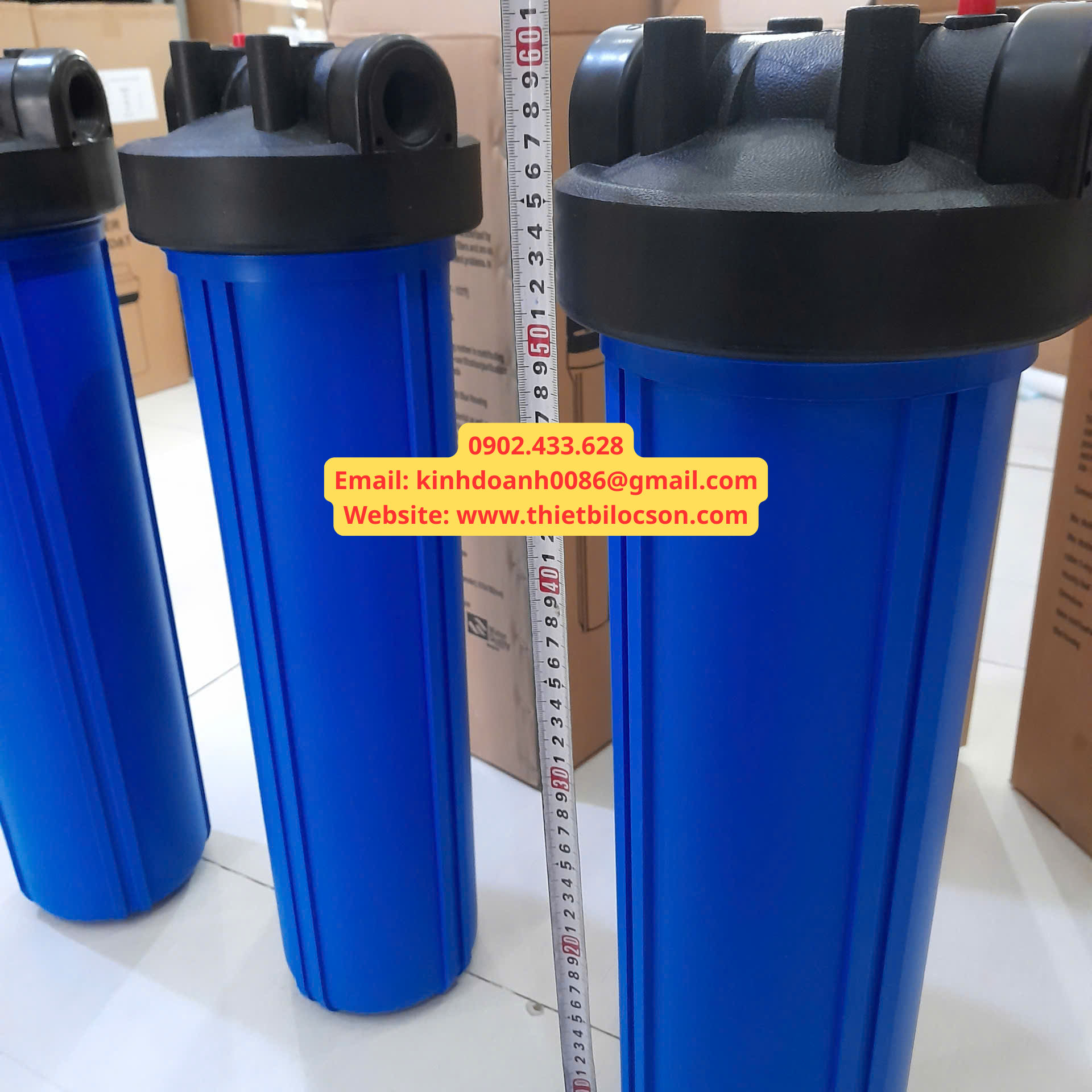 0902.433.628 Email kinhdoanh0086@gmail.com Website www.thietbilocson.com Cốc Lọc Nước Big Blue 20 Inch Nhựa PP Cao Cấp, Độ Bền Cao