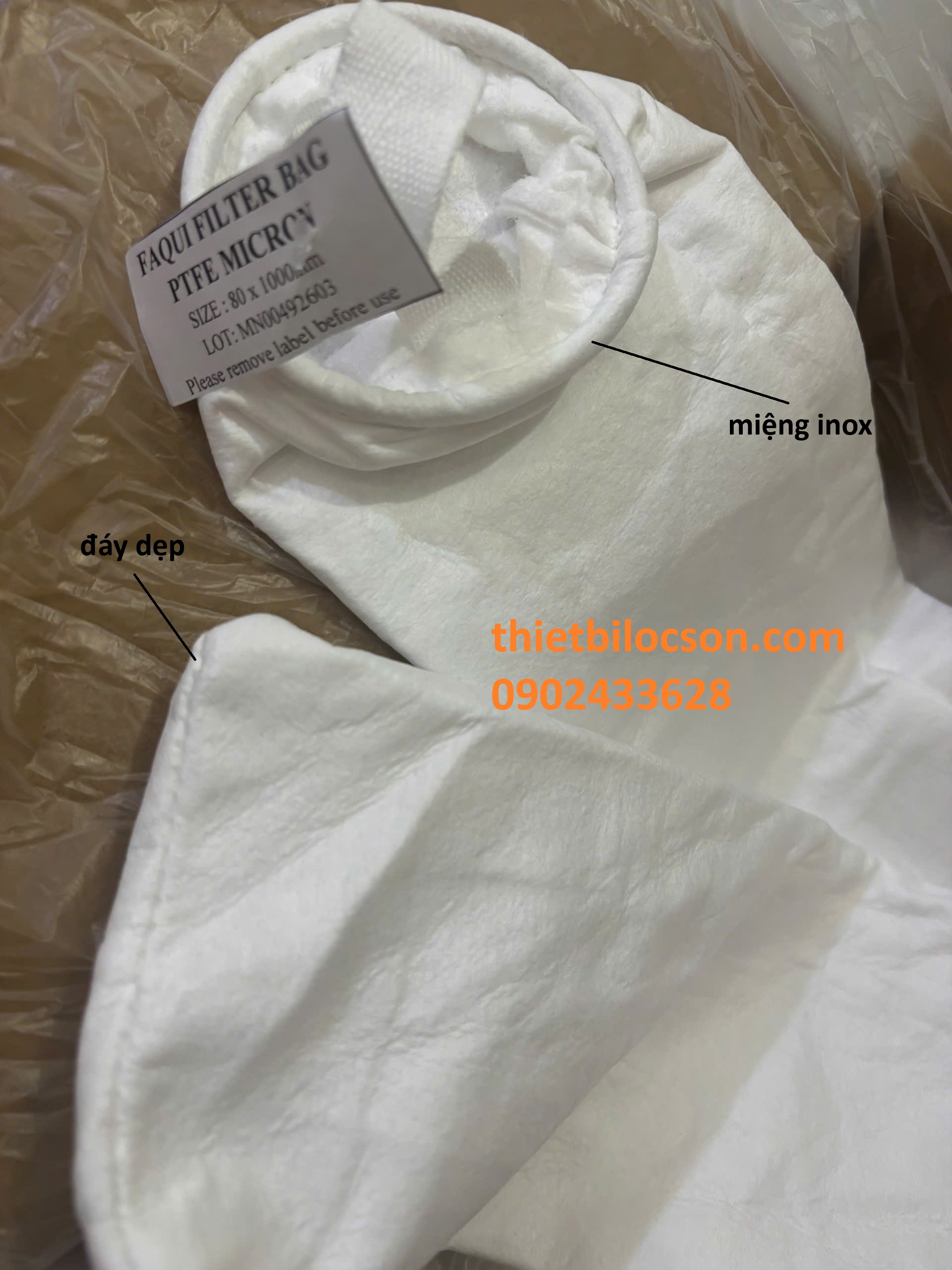 tui loc ptfe (3) Túi lọc hóa chất mạnh chất liệu PTFE 75 micron