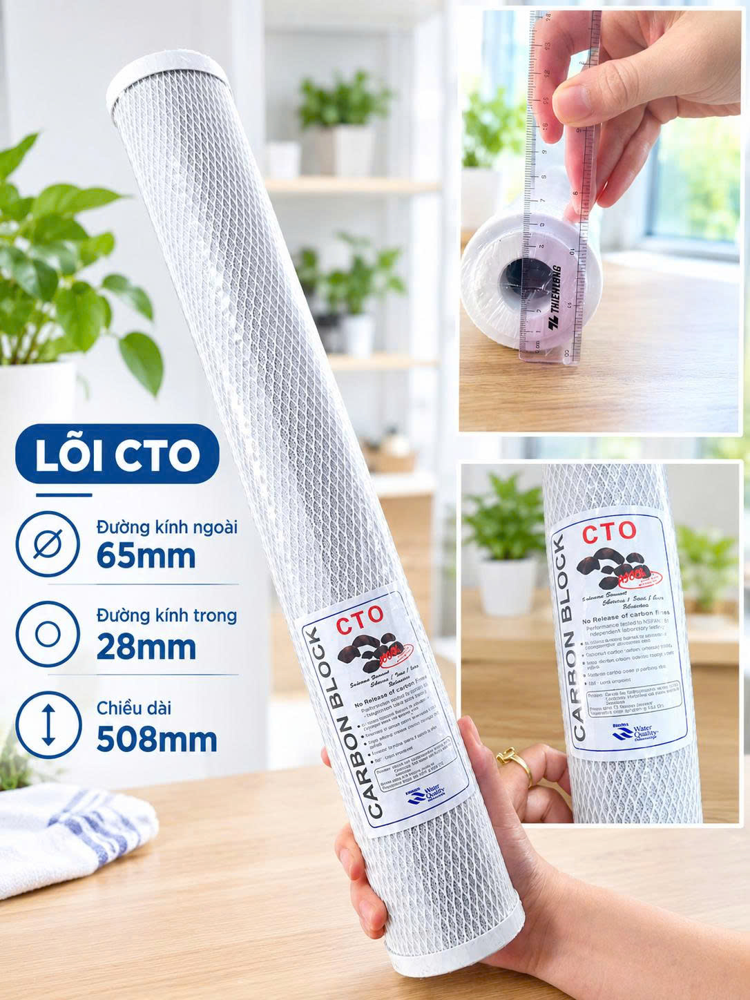 loi cto Lõi lọc GAC than hoạt tính dạng nén 20 inch